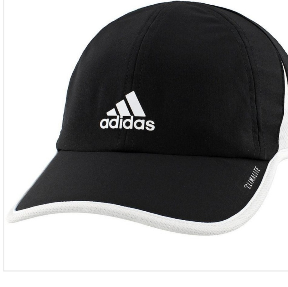 Adidas climalite UPF 50 black & white cap NWT